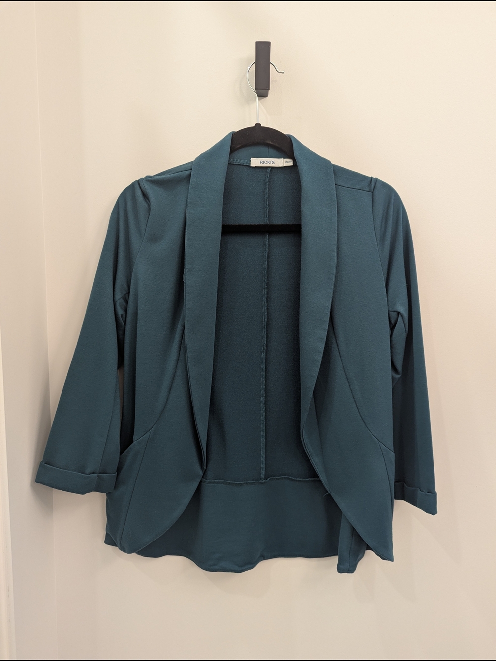 Ricki's Teal Open-Front Draped Blazer